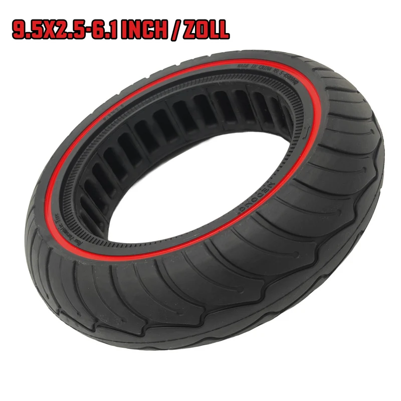 9.5x2.5-6.1 Zoll Vollgummi Reifen Schwarz Rot