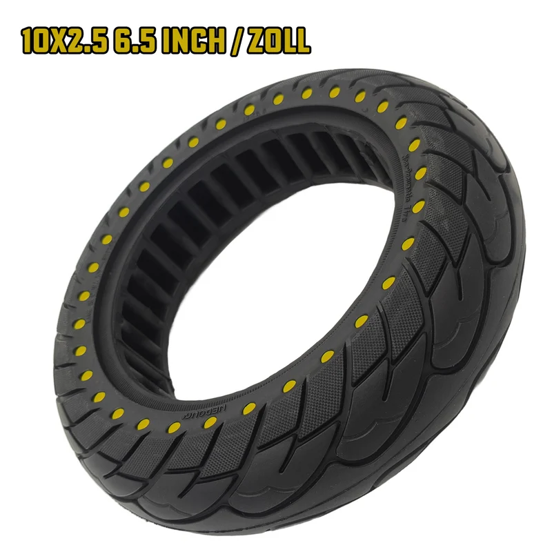 Vollgummi Reifen 10x2.5-6.5 Punkte Schwarz Gelb