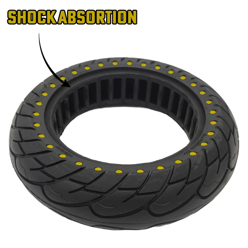 Vollgummi Reifen 10x2.5-6.5 Punkte Schwarz Gelb