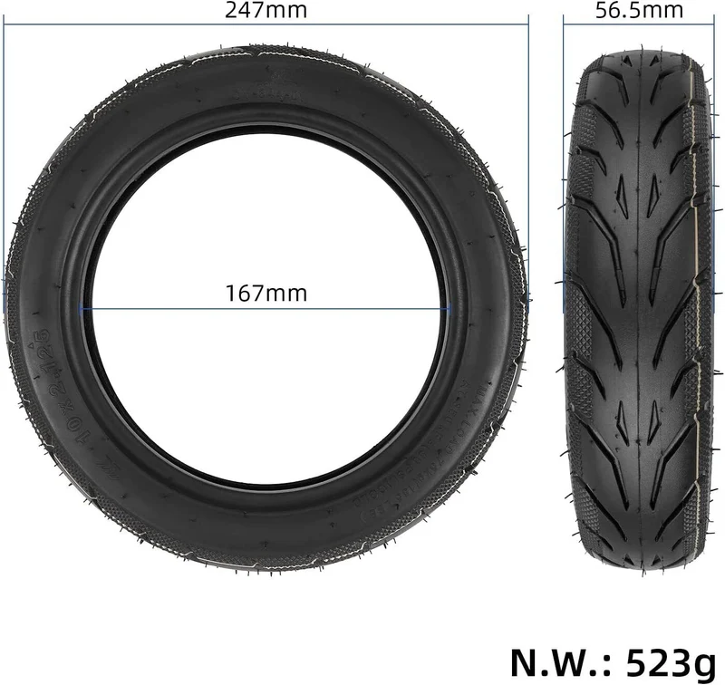 Yuanxing 10x2,125 6.5 Zoll Set mit 10x2,125 Schlauch gerades Ventil