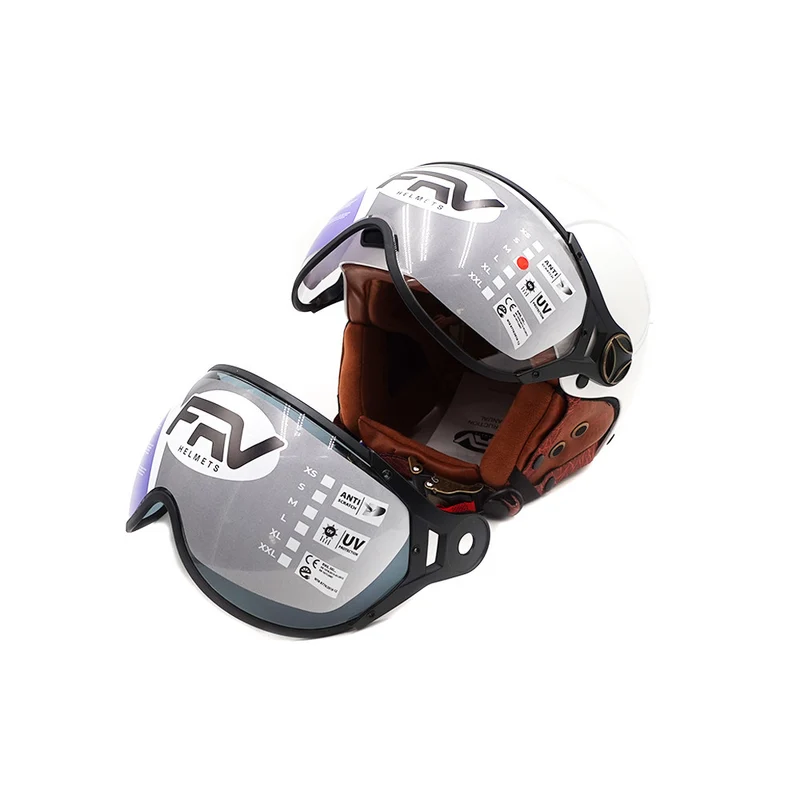 Casque JET blanc brillant (taille XS à XXL) (XL)