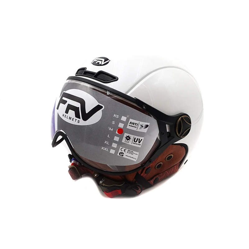 Casque JET blanc brillant (taille XS à XXL) (S)
