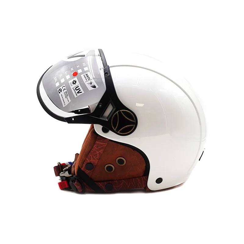 Casque JET blanc brillant (taille XS à XXL) (XS)