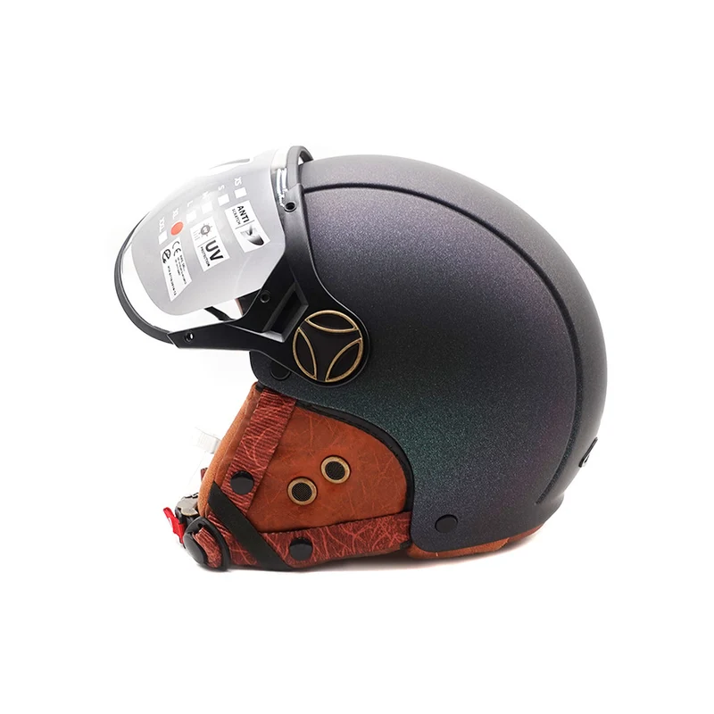 Casque JET vert mat caméléon (taille XS à XXL) (XXL)