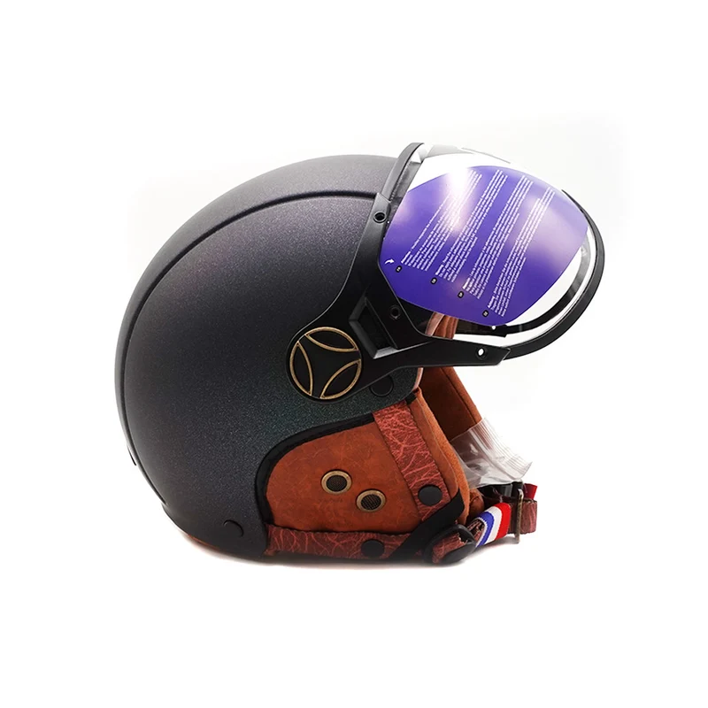 Casque JET vert mat caméléon (taille XS à XXL) (XL)