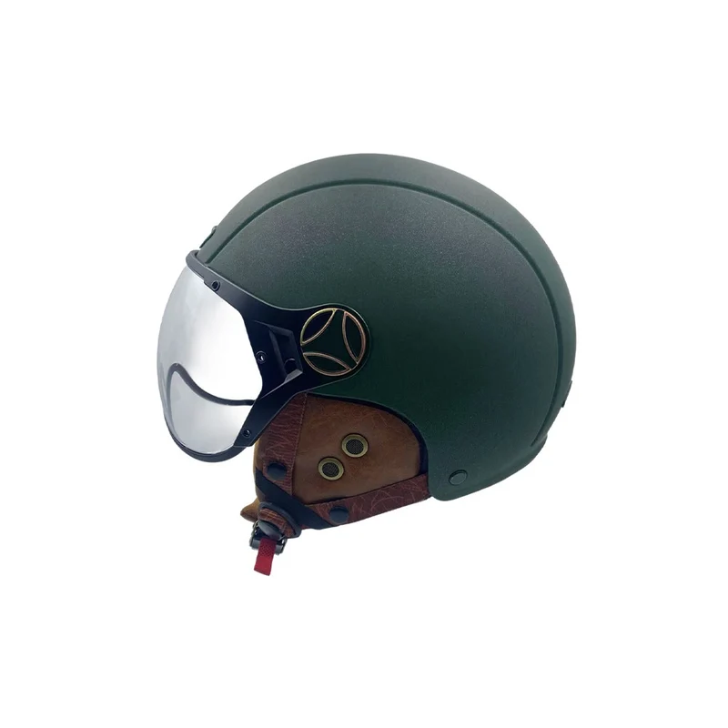 Casque JET vert mat caméléon (taille XS à XXL)