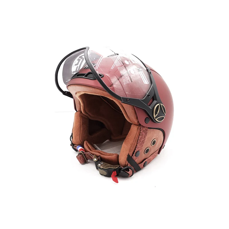 Casque JET bordeaux mat (taille XS à XXL) (XS)