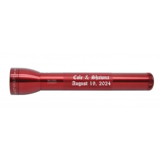 ML300L LED 3-Cell D Flashlight - Red - Custom Engraving