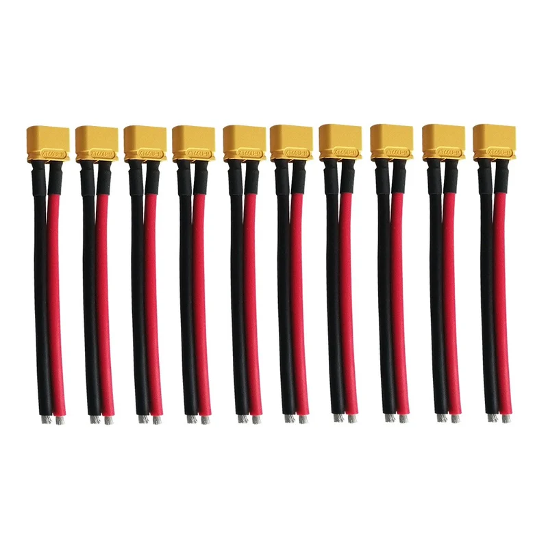 Prises XT60 male cable 10cm x10 pcs