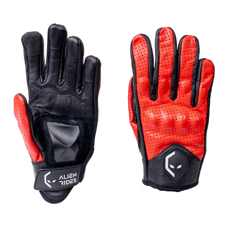 Alien Rides Kevlar Leather Gloves with Crash Protection
