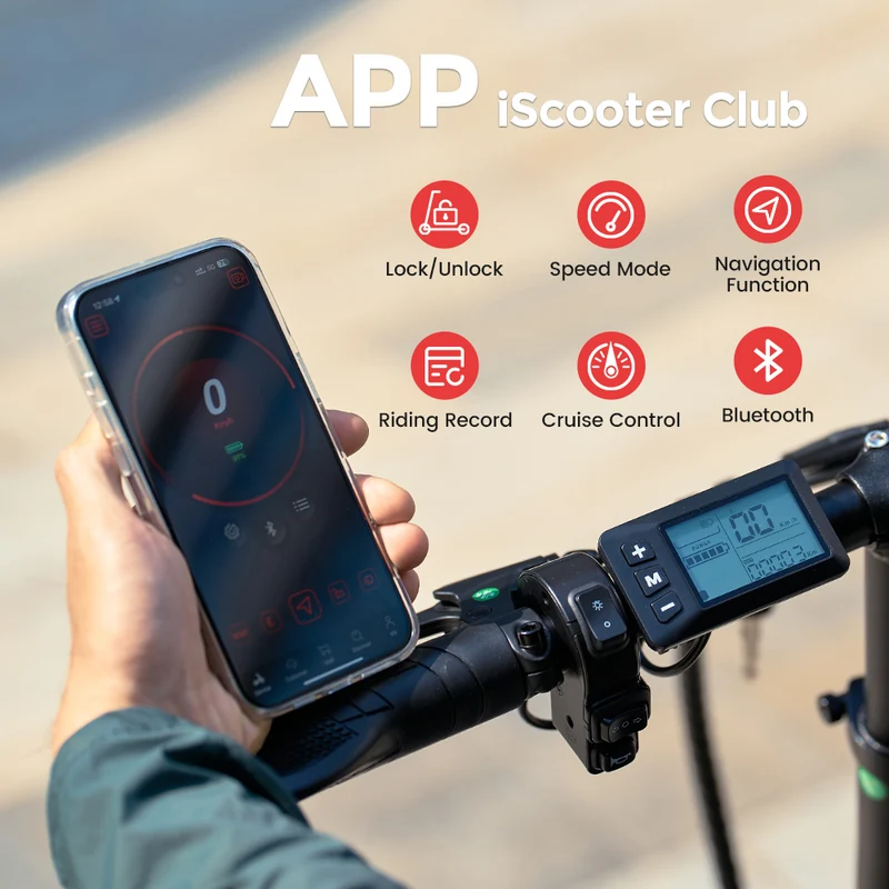 iScooter F7 Seated Electric Scooter - 16" Fat Tires, Detachable Cargo Basket