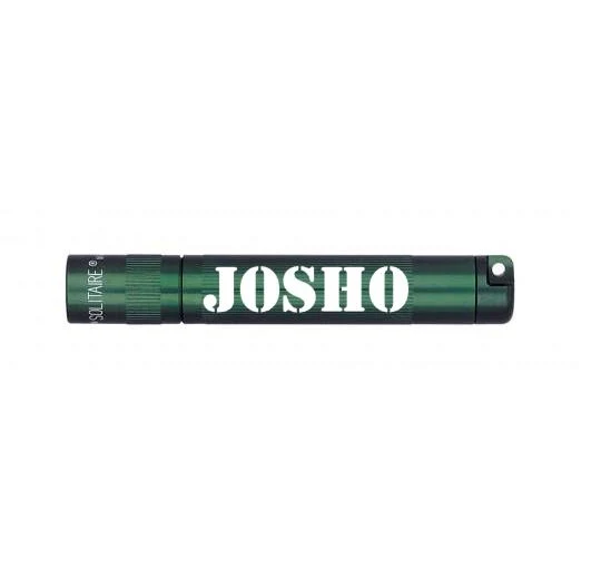 Solitaire LED Key Chain Flashlight - Dark Green -Custom Engraving