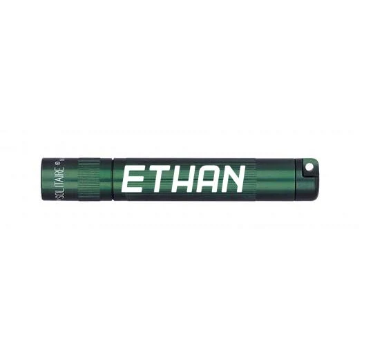 Solitaire LED Key Chain Flashlight - Dark Green -Custom Engraving