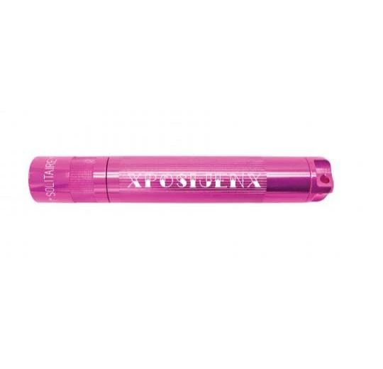 Solitaire LED Key Chain Flashlight - Pink - Custom Engraving