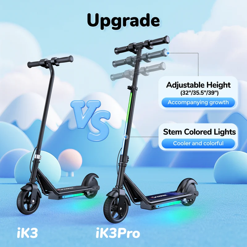 iScooter iK3Pro 150W Electric Scooter for Kids with Adjustable Height