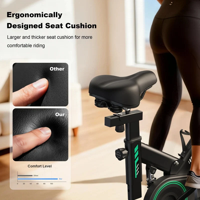 Exercise Bike QK118 with APP & Bluetooth, Adjustable Magnetic Resistance Stationary Bikes