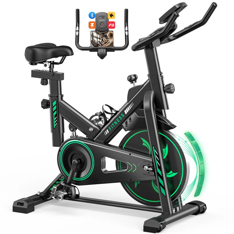 Exercise Bike QK118 with APP & Bluetooth, Adjustable Magnetic Resistance Stationary Bikes
