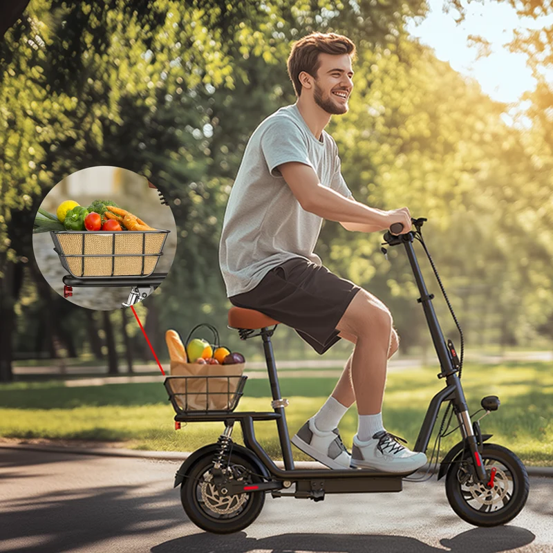 iScooter i12 500W Electric Scooter with Seat & Basket