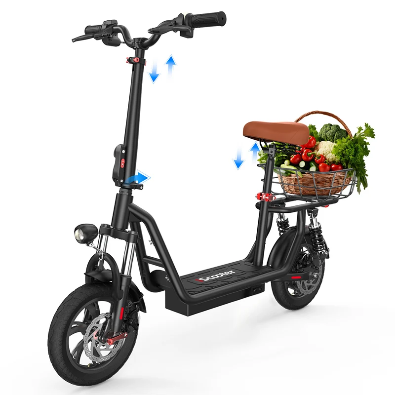 iScooter i12 500W Electric Scooter with Seat & Basket
