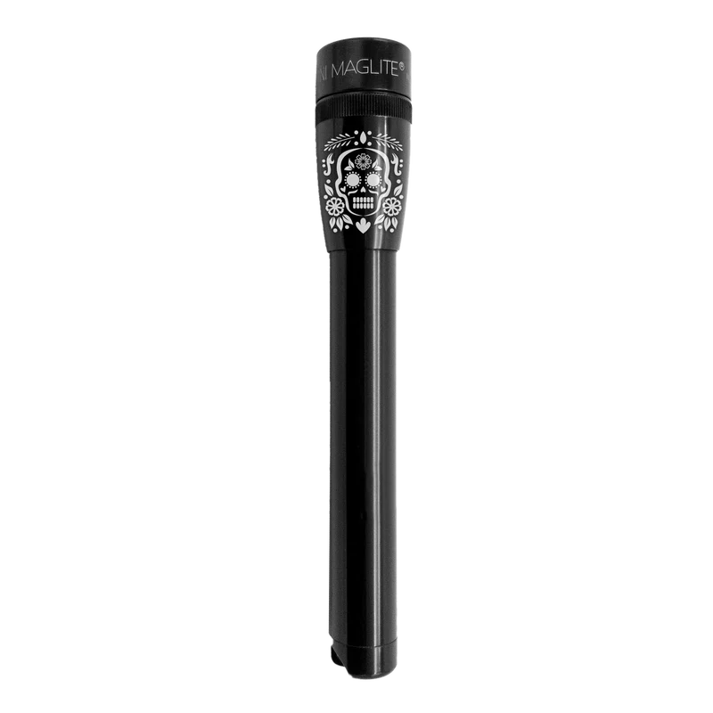 MiniMag 2AA Cell Black LED Flashlight, Día de Los Muertos