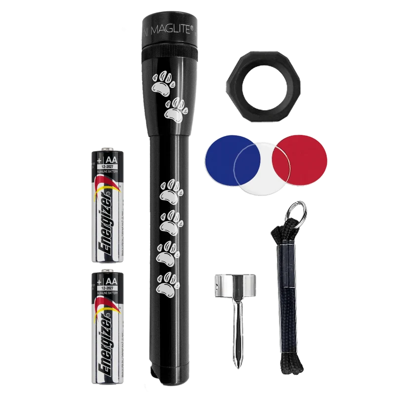 MiniMag 2AA Cell Black LED Flashlight, Walk N Wag