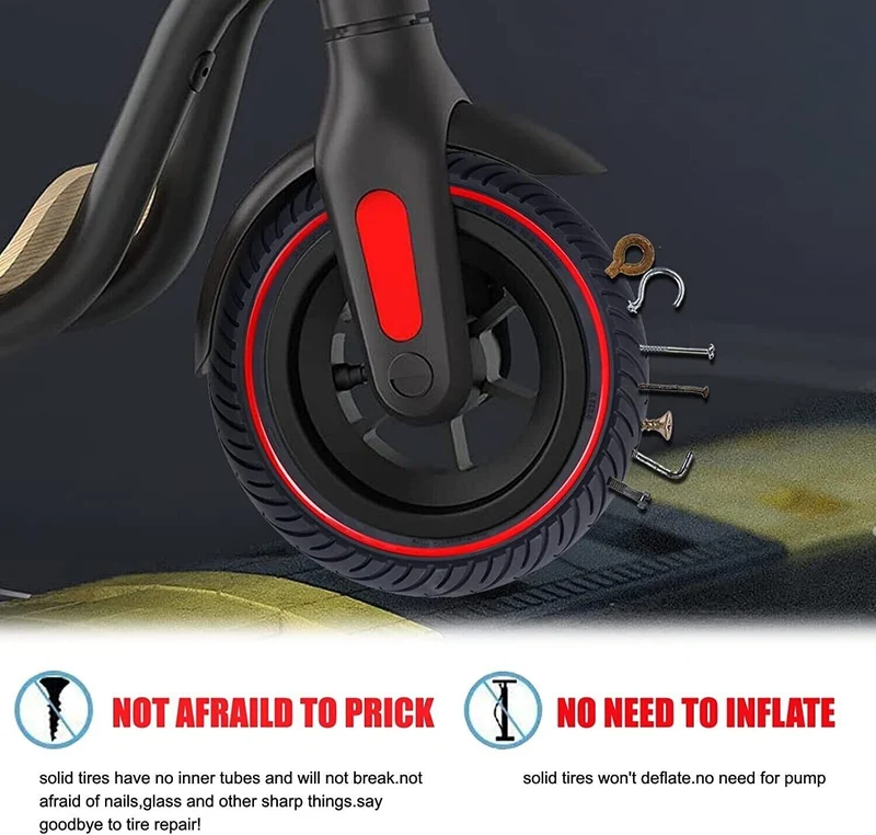 E-Scooter Vollgummi Reifen 8.5 x 2 Zoll Roter Streifen