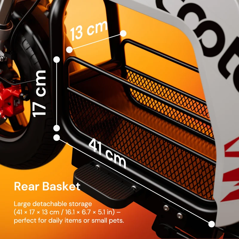 iScooter DX5Pro 2000W Electric Scooter with Seat & Large Basket - Moped Style