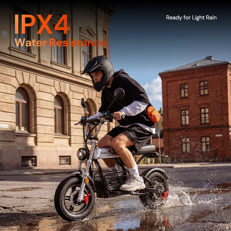 iScooter DX5Pro 2000W Electric Scooter with Seat & Large Basket - Moped Style
