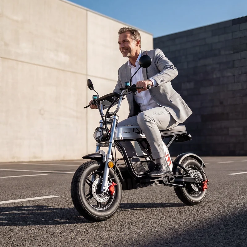 iScooter DX5Pro 2000W Electric Scooter with Seat & Large Basket - Moped Style