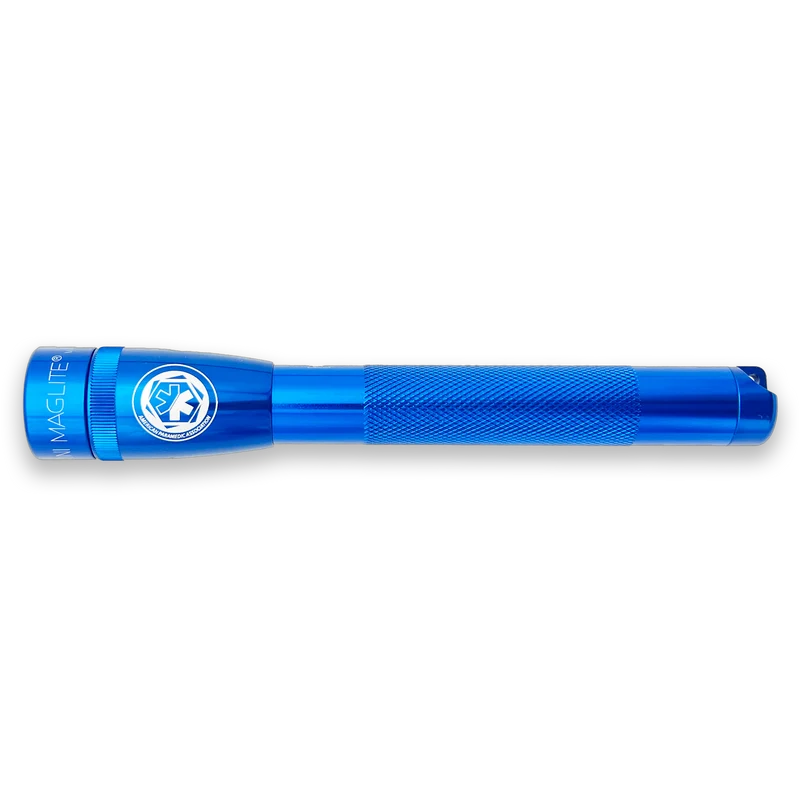 MINIMAG AA 2 CELL PRO LED FLASHLIGHT, BLUE, with APA LOGO BUNDLE