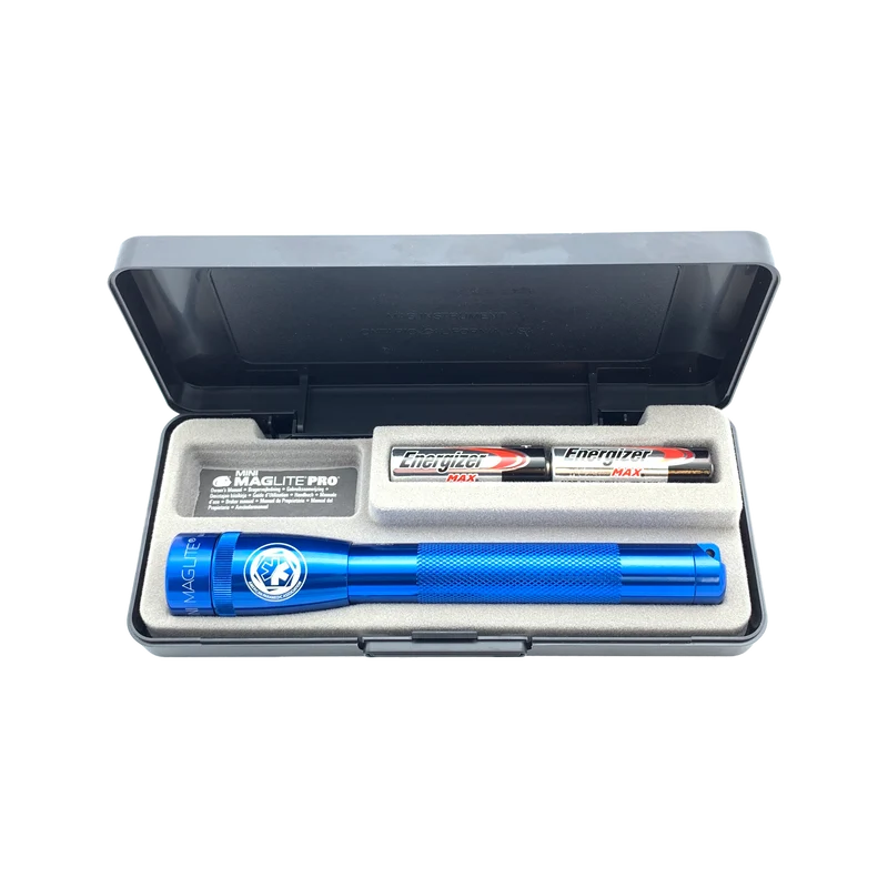 MINIMAG AA 2 CELL PRO LED FLASHLIGHT, BLUE, with APA LOGO BUNDLE
