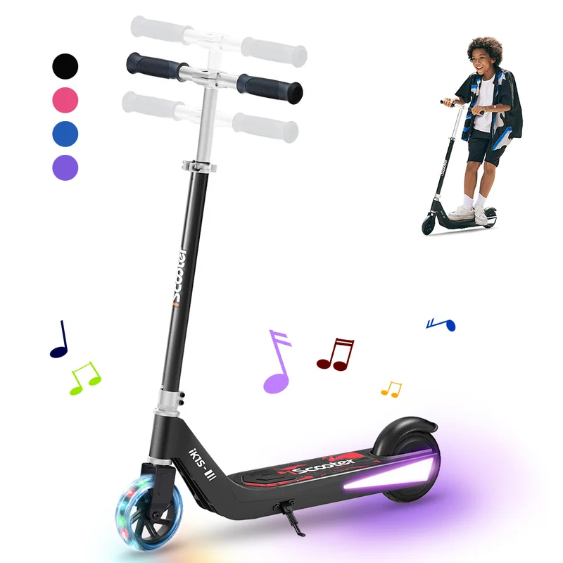 iScooter iK1S Kids Electric Scooter with Colorful Flashing Wheels