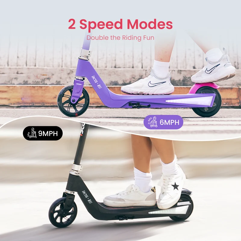 iScooter iK1S Kids Electric Scooter with Colorful Flashing Wheels