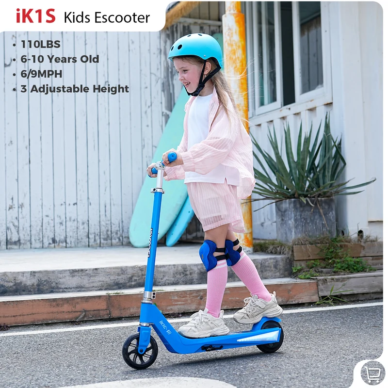 iScooter iK1S Kids Electric Scooter with Colorful Flashing Wheels