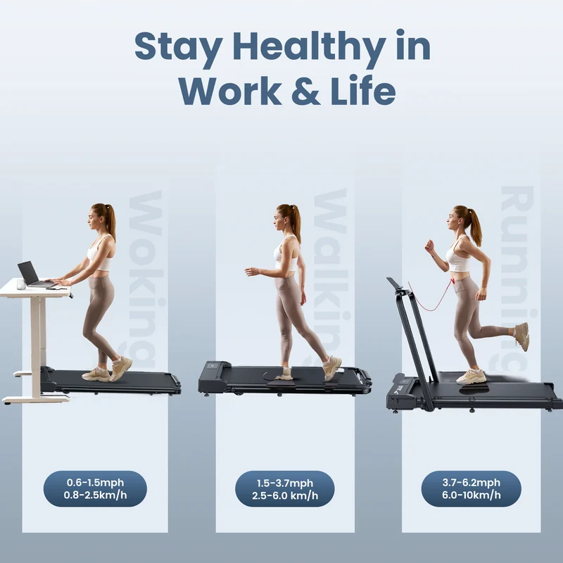 JT51 2-in-1 Folding Treadmill with Handrails