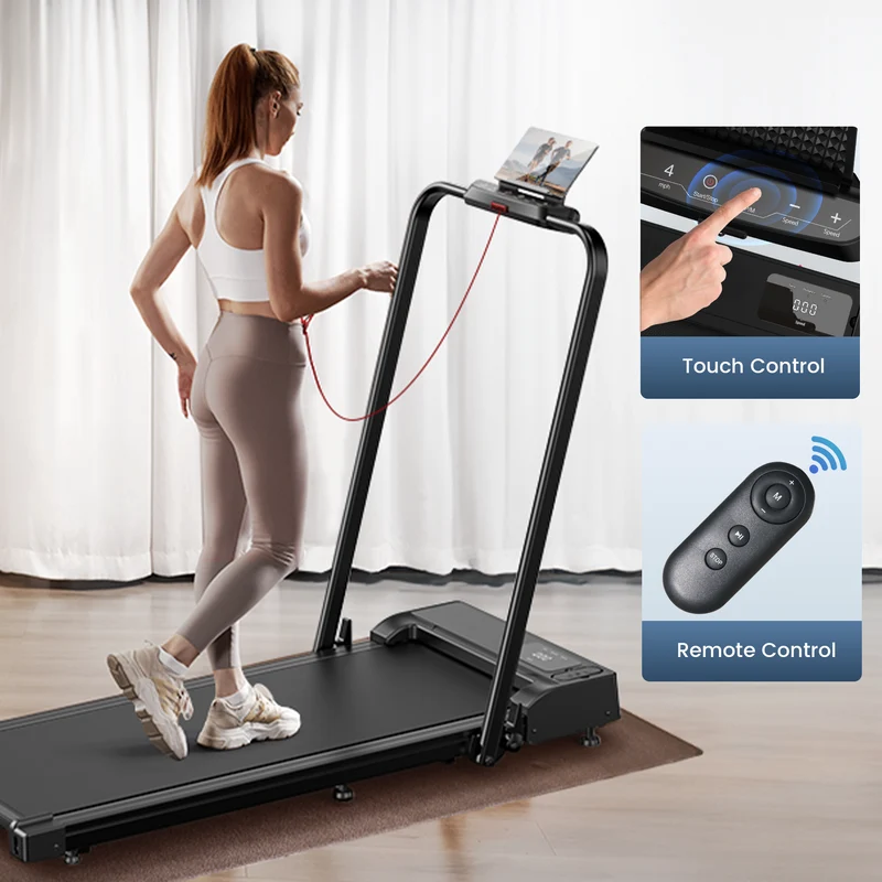 JT51 2-in-1 Folding Treadmill with Handrails