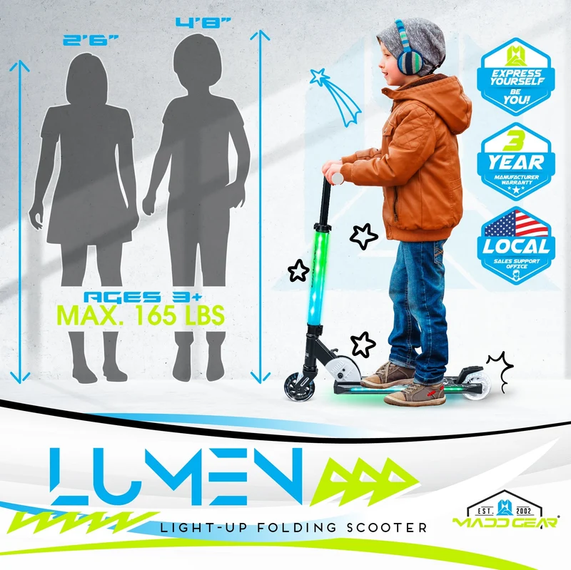 Carve Lumen Light-Up Folding Scooter