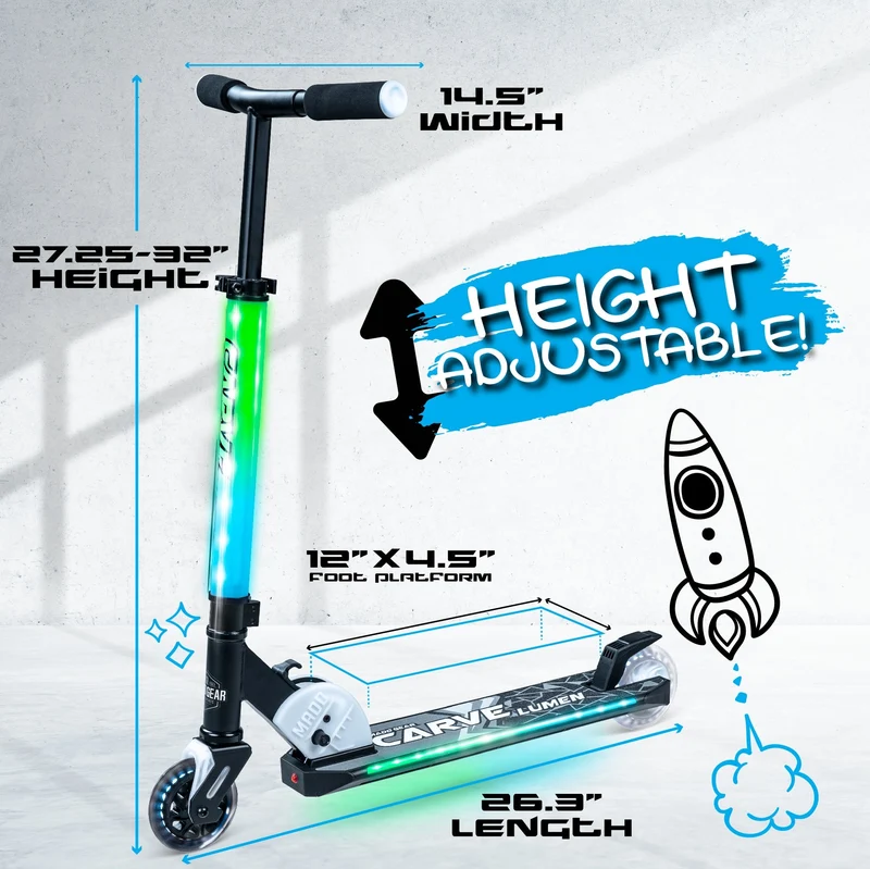 Carve Lumen Light-Up Folding Scooter