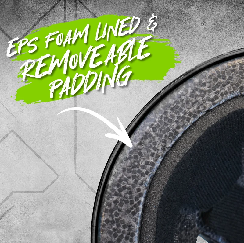 Certified EPS Helmet - Black Green M/L