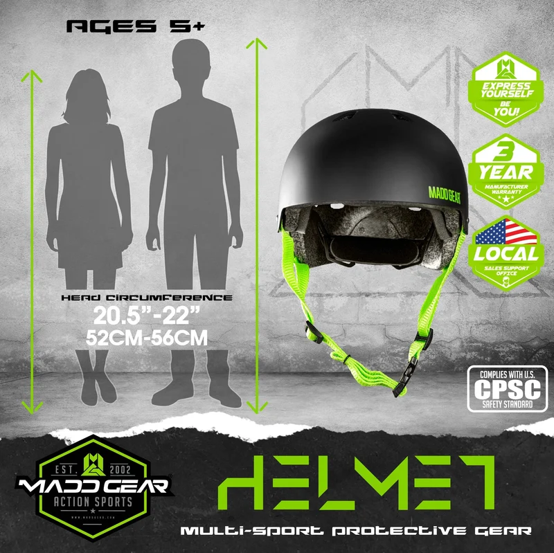 Certified EPS Helmet - Black Green S/M