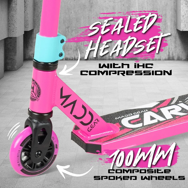 Carve Flow-X Pro Stunt Scooter - Pink-Teal