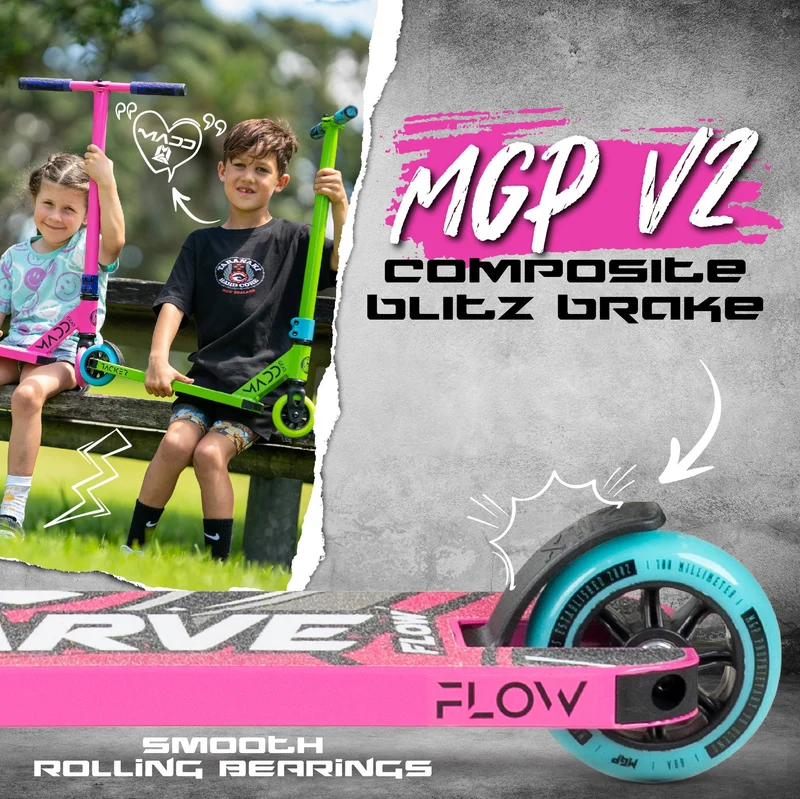 Carve Flow-X Pro Stunt Scooter - Pink-Teal