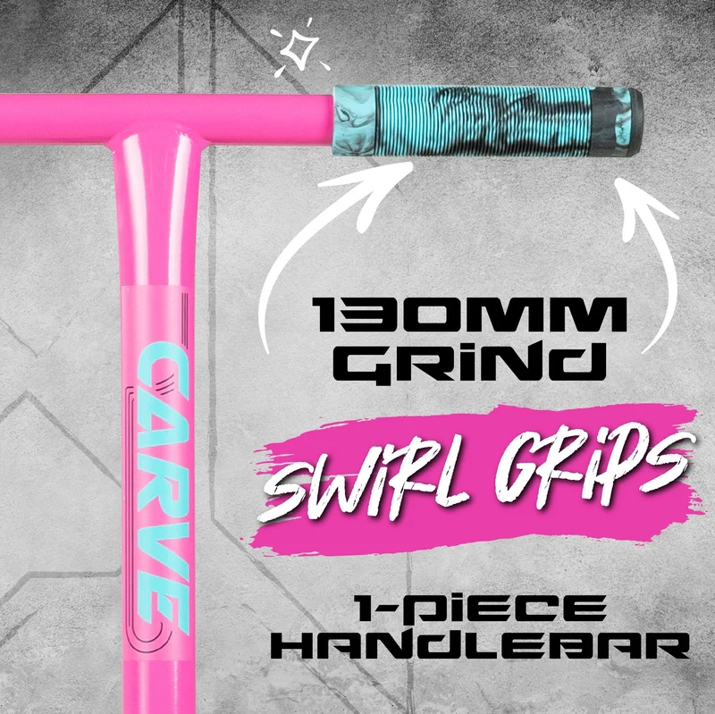 Carve Flow-X Pro Stunt Scooter - Pink-Teal