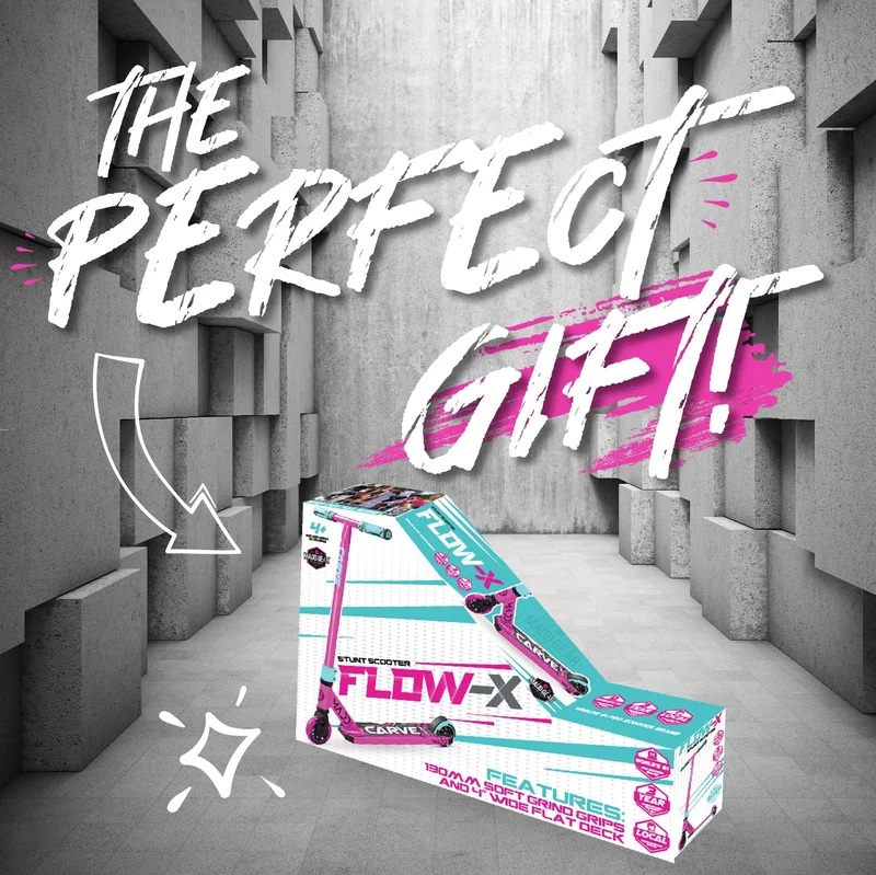 Carve Flow-X Pro Stunt Scooter - Pink-Teal