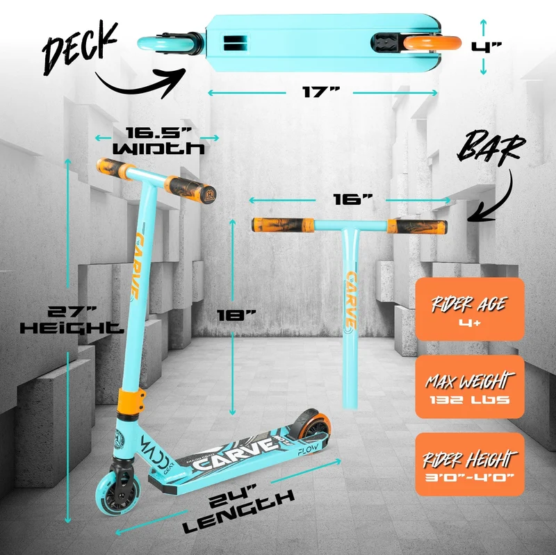 Carve Flow-X Pro Scooter - Teal Orange