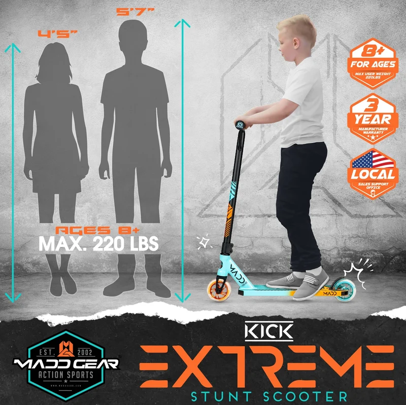 MG Kick Extreme 5" Scooter - Teal Orange