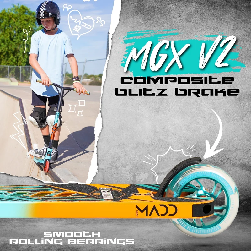 MG Kick Extreme 5" Scooter - Teal Orange