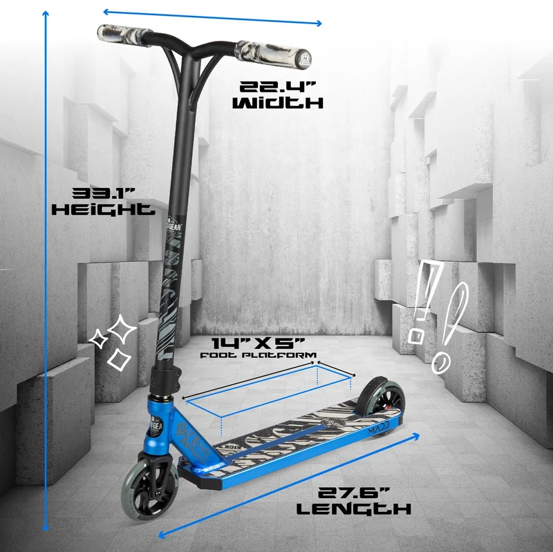 Carve Kaos Stunt Scooter - Blue-Black