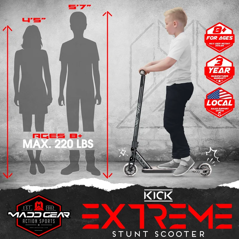 MG Kick Extreme 5" Scooter - Black Grey