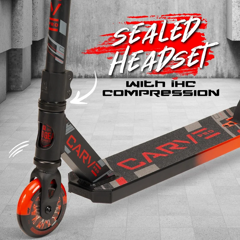 Carve Pro Trick Stunt Scooter - Black-Red